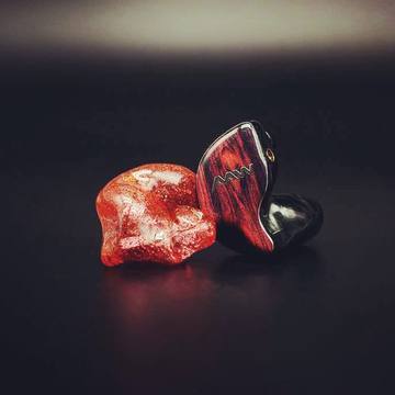AAW A3H Pro custom in-ear monitor with red and black shells