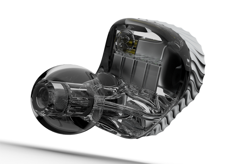 Black Malus transparent render showing acoustic chamber and driver paths