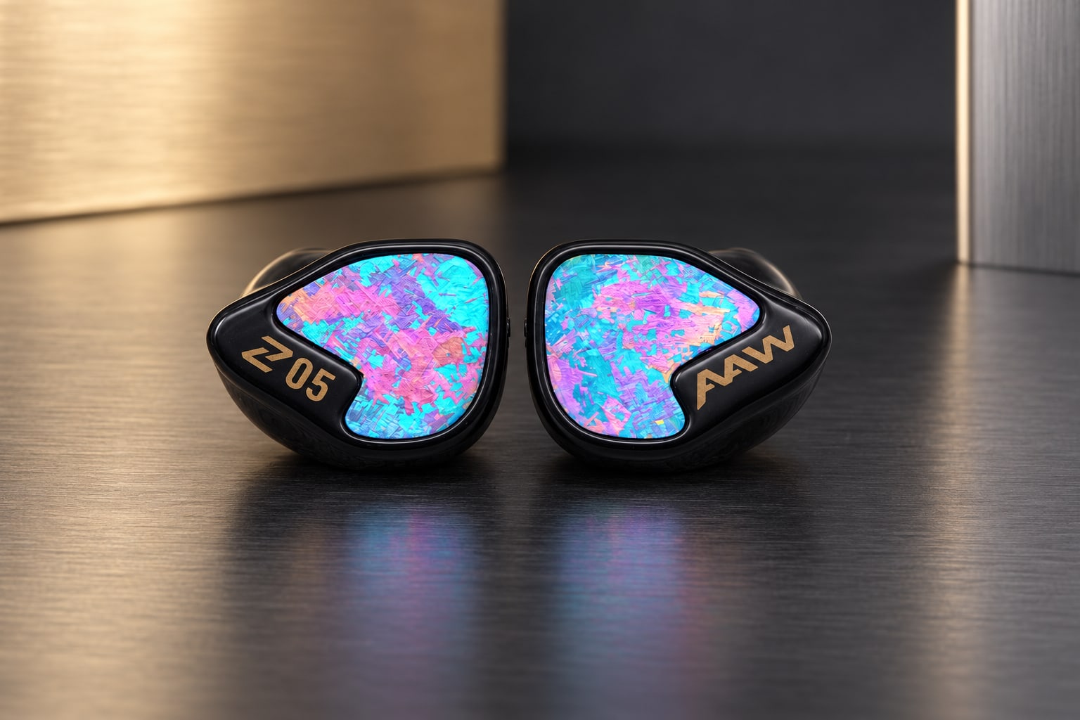Z05 ice-crystal titanium faceplates in turquoise, pink and lavender