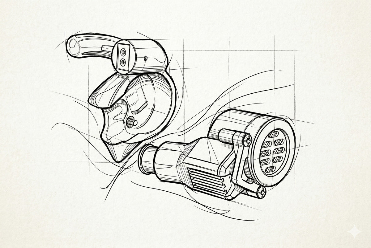 AAW Z07 industrial design sketch of the FitMorph monitor body